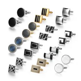 12 Pairs Set Cufflinks For Mens With Box Tie Clips Cufflinks Man Shirt Pisa Ties Men Cuffs Souvenirs For Wedding Guests Gifts 240518