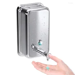 Liquid Soap Dispenser 500ml/800ml/1000ml Bathroom Wall-mounted Manual Stainless Steel Shower Gel Bottle Kitchen Dish Container