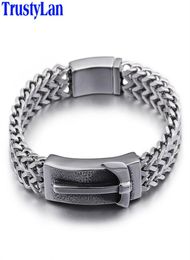TrustyLan Punk Rocker Men039s Wrap Bracelets 2020 14MM Wide 316L Stainless Steel Hammer Bracelet For Men Armband Jewelry Wristb7064997