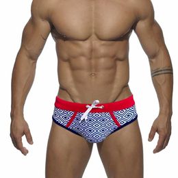 Men's Swimwear High Quality Swimwear Sexy Mens Pad Push Swim Briefs Nylon Gay Low Waist Bathing Suit Fashion Male Sport Beach Surfing Trunks Y240517