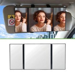 Interior Accessories Car Makeup Mirror 3 Section Folding Cosmetic Auto Sun-shading Visor Adjustable