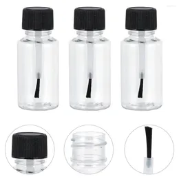 Storage Bottles Plastic Nail Polish Touch Up Refillable Jars Leakproof Liquid Paints Pots With Brush Cap 5ml/10ml/15ml/20ml/30ml