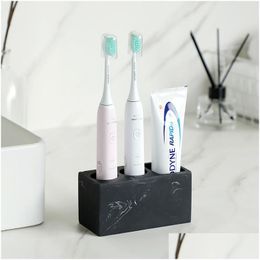 Toothbrush Holders Electric Holder Black Bathroom Organizer Tooth Brush Tool Tootaste Storage Rack Drop Delivery Dhtla