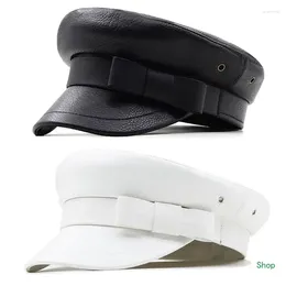 Berets Dropship Fashion Cosplay Military Hat With Bowknot Decor Octagonal Carnivals