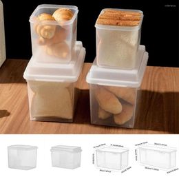 Storage Bottles Bread Box Clear Plastic Containers Holder With Lids Kitchen Dispenser Refrigerator Airtight Bin