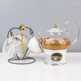 Teaware Sets Flower Tea Cup Ceramic Set Saucer European Style Simple Brewing Fruit Afternoon Teapot