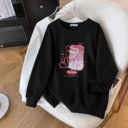 Women's Hoodies 5XL 6XL 7XL Bust 150/160cm 100/150/175kg Oversize Women Clothing Big Size Casual Loose Spring Autumn Printed Sweatshirts