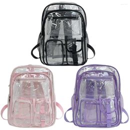 Backpack Clear Transparent School Large Capacity See Through Bookbag Multi-pockets Laptop For Outdoor Travel