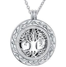Tree of Life Round Cremation Urn Necklace Cremation Jewelry Ashes Memorial Keepsake Pendant Funnel Kit Included6291487