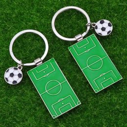 Keychains Men Football Field Soccer Key Chain Holder Playground Sports Souvenir Keyring Ornament Jewellery Fans Club Gift