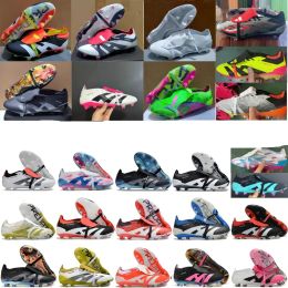 2024 Send With Bag Quality Football Boots 30th Anniversary 24 Elite Tongue Fold Laceless Laces FG Mens Soccer Cleats Comfortable Training Leather Football Shoes