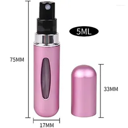 Storage Bottles Portable 5ml Mini Self-Pump Perfume Sub-Bottle Bottom Rechargeable Spray Bottle Aluminium Empty