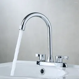 Bathroom Sink Faucets Brass Double Hole Handle Basin Faucet Kitchen Rotary And Cold Mixer Tap For Vanity Basins&Wash Hand Basins