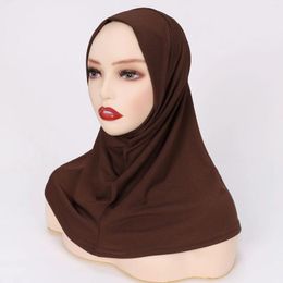 Ethnic Clothing Plain Ready To Wear Hijab For Women Muslim Instant Turbans Soft Jersey Scarf Islamic Clothes