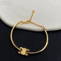 2024 Letters Fashion Charm Bracelets Brass Material Bracelet Niche Design Popular Bracelet