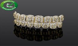 Hip Hop Jewellery Mens Teeth Grills Diamond Iced Out Grillz Luxury Designer Gold Silver Fashion Accessories Rapper Bling Charms8940413