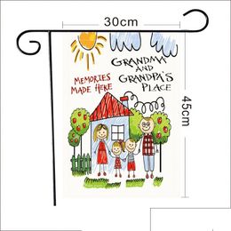 Banner Flags Mothers Day Garden Flag Double Sided Welcome Grandma And Grandpas Place Decoration Courtyard Yard Linen Material P265 D Dhoq6