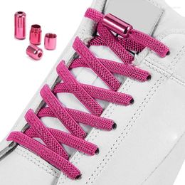 Shoe Parts 100 CM Elastic Shoelaces Flat Round Color Lock Lazy Laces Sports Walking Easy To Put On And Take Off No Tie Lace