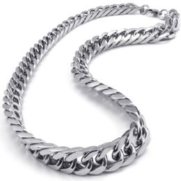 Asian & East Indian Style 316L Stainless steel Miami cuban curb Chain Link Necklace in Men Thanksgiving Day Jewelry For Husband 10mm 24 2061