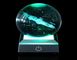 Novelty Items 60cm80cm K9 Crystal Solar System Planet Globe 3D Laser Engraved Sun Ball With Touch Switch LED Light Base Astronomy9882172