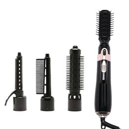 4-in-1 styling tool hair dryer curler comb salon professional electric hair dryer multifunctional styling set 240428