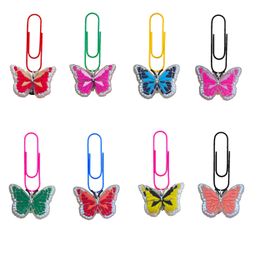 Charms Fluorescent Butterfly 6 Cartoon Paper Clips Cute For Office Nurse Day Supply Funny School Student Stationery Bk Bookmarks Gift Otk23