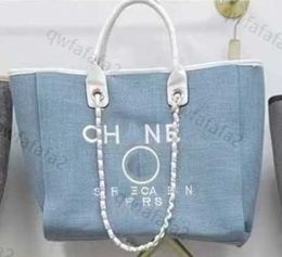 Designer Pearl Bag ch Tote Bag Fashion Luxury Tote Women's canvas beach bag embellished with classic high quality multi-colored large capacity shopping bag FQUY