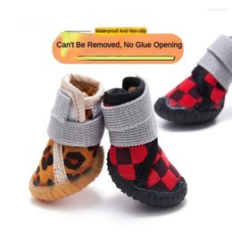 Dog Apparel Winter Snow Boots Waterproof And Non-slip Tendon Bottom Is Easy To Wear 4 Packs.
