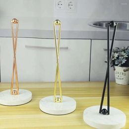 Kitchen Storage Paper Holder With Marble Base Iron Tissue Rack Roll Wrap Organiser Dining Table Stand Home Decor