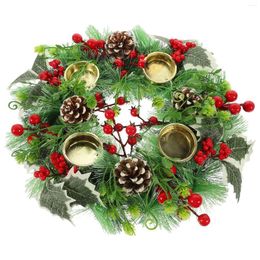 Decorative Flowers Simulated Decor Wreath Christmas Rings White Pine Door For Pillars Plastic Party