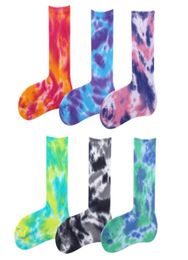 Men Unisex Novelty Colorful Tiedyeing Skateboard SocksCotton Harajuku Hiphop Socks Sox Ethnic Couple Long Sock Meias1056085