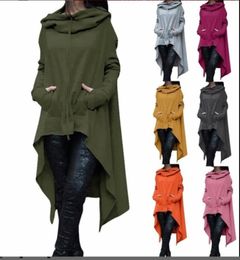 Großgröße unregelmäßige Langarm Hoodies Jacken Frauen Modelle Casual Coat Herumn Bluses Sweatshirts Pullover Outwear Springe6606333