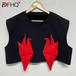 PFHQ Mens Handmade Origami Thousand Paper Crane Vest China-Chic Cool Chinese Style Designer Overlay Spring Waistcoat 21Z3697 240516