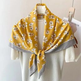 Scarves Design Print 90cm Twill Shawl Scarf Women Luxury Spring Headkerchief Hijab Bandana Female Neck Tie Wrap Hair Foulard Echarpe