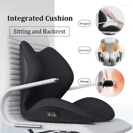 Pillow All-In-One Office Seating And Backrest Vibrating Massage Heating For Relieve Stress Ergonomic Orthopedic Pad