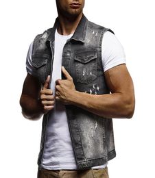 SHUJIN Men Slim Fit Sleeveless Jeans Jacket 2019 Summer Fashion Classic Denim Vest black Turndown Collar Jeans Waistcoat T2001177986920