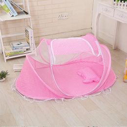 Foldable Baby Bed Mosquito Net Full Bottom Free Install Child Mosquito Net Portable Crib Anti-mosquito Cover Baby Play Tent 3-pc 240518