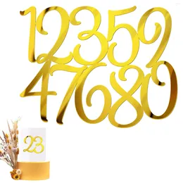 Party Supplies 10pcs 0-9 Elegant Acrylic Mirror Decoration Ceremony DIY Craft Year Anniversary Celebration Number Cake Topper Atmospheres