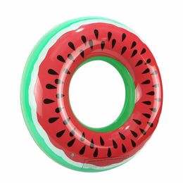 Sand Play Water Fun Summer Swimming Ring Swimming Pool Watermelon Printed Inflatable Ring PVC Donut Water Toy Q240517