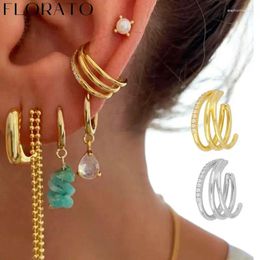 Backs Earrings Retro Metal Gold-plated Silver-plated Ear Clip 1 Pcs Micropaved Zircon Claw-Shaped For Women Fashion Party Jewelry Gift
