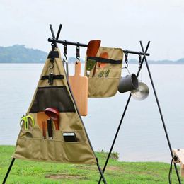 Storage Bags Outdoor Picnic Tableware Portable Camping Hiking Cookware Barbecue Oxford Hanging Bag Organizer Holder