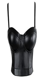Women Leather Bra Tops Gothic Push Up Bra Corsage Sexy lingerie Corset Fashion Party Bra Club tops Wear Plus Size6192515