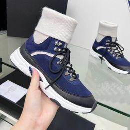 Casual Shoes Autumn Knitted Stretch For Women Sneakers Lace-up Platform Designer Trainers Socks Tennis