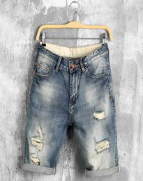 Summer Denim Shorts Male Jeans Men Jean Shorts Bermuda Skate Board Harem Men039s Clothing Jogger Ankle Ripped Wave 38 407075807