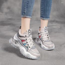 Boots Price Colour Matching Casual Lace-up Sneakers Fashion Thick-Soled Leather Soft Bottom Dad
