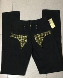Mens Robin Rock Revival Jeans with Golden Crystal Studs Denim Pants Designer Trousers Wing Clips Jean size 30429295381