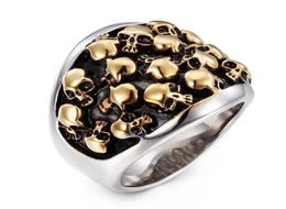 Viking Mens Stainless Steel Rings Punk Fashion Skull Ring Personality Rock Party Finger Jewellery Accessories Whole5315100