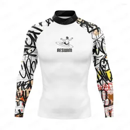 Women's Swimwear Summer Men's Long Sleeve Surfing T-shirts Rashguard Swimming Tight Beach Surf Diving Suit Sun UV Protection Gym Clothes