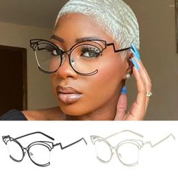 Sunglasses Irregular Hollow Blue Light Blocking Glasses Metal Frame Anti-Blue Eyeglasses Clear Lens For Women & Men