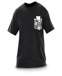 Men039s TShirts Vintage Heavyweight Bandana Pocket T Shirts Bear Print Black Tshirt For Men 2022 Summer TeeMen039s4735513
